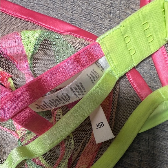 For Love And Lemons Neon Pink and Lime Bra - Picture 6 of 8